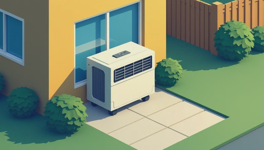 Visual context for window ac unit for garage
